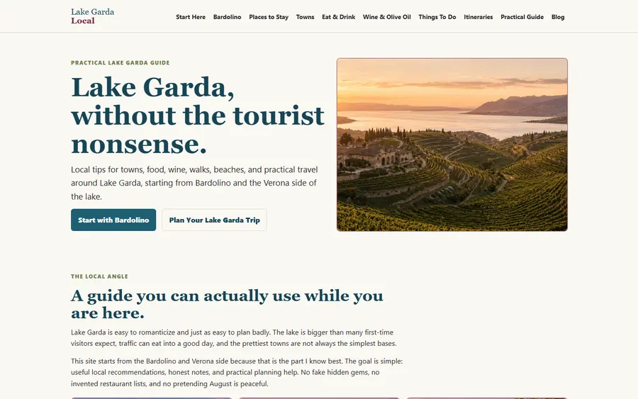 Lake Garda Local homepage screenshot