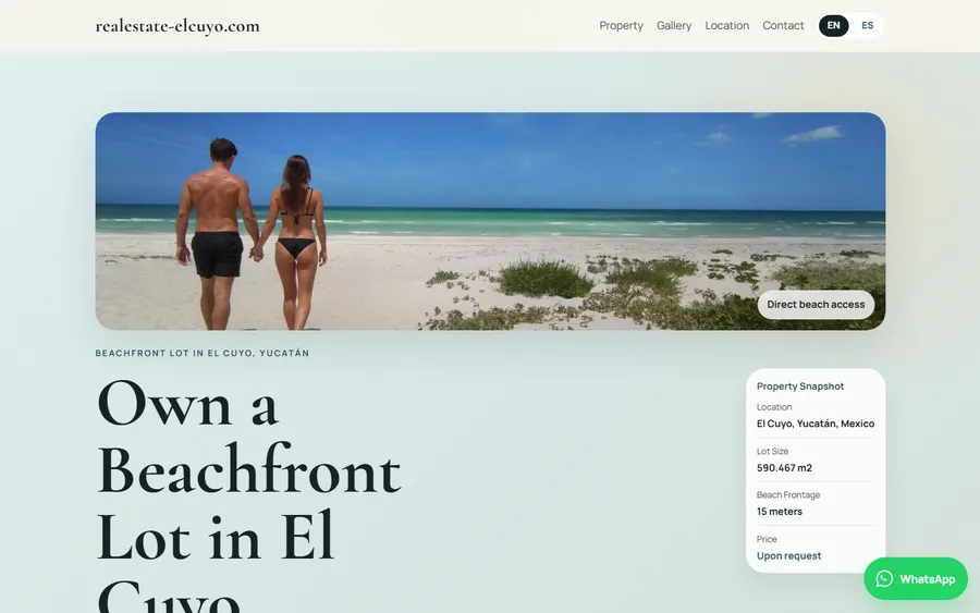 Real Estate El Cuyo homepage screenshot